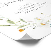 野生数々の色フローラ結婚の開いたバー標識 ポスター (角)