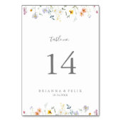 野生数々の色フローラ結婚の テーブルナンバー (裏面)