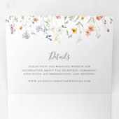 野生数々の色フローラ結婚の 三つ折り招待状 (内部最初)