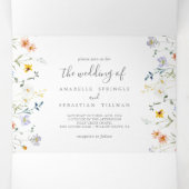 野生数々の色フローラ結婚の 三つ折り招待状 (内部中)