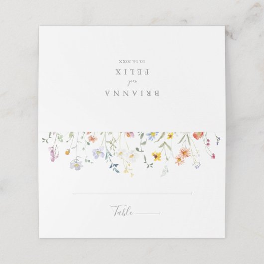 野生数々の色フローラ結婚座席表 プレイスカード (外部開封)