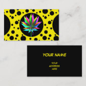 野生植物の葉-着色されるネオン + あなたのアイディア 名刺 (正面/裏面)