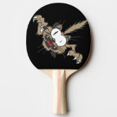 野生熱狂する猫 卓球ラケット (裏面)