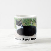 野生猫を保護して下さい コーヒーマグカップ (中央)