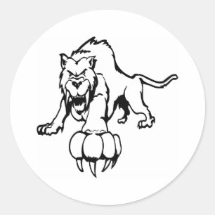 野生猫、山猫、ボブキャット、猫、ヒョウ、ピューマ、mou ラウンドシール