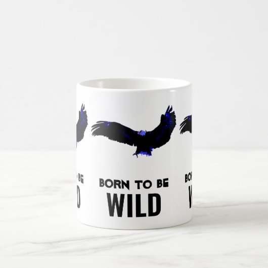 野生生まれのハゲワシのアートワークやる気を起こさせる コーヒーマグカップ (中央)