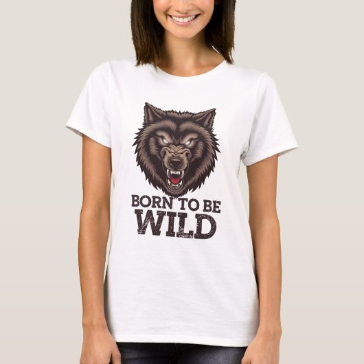 野生生まれの狼になる：未踏のアルファ・スピリット Tシャツ (正面)