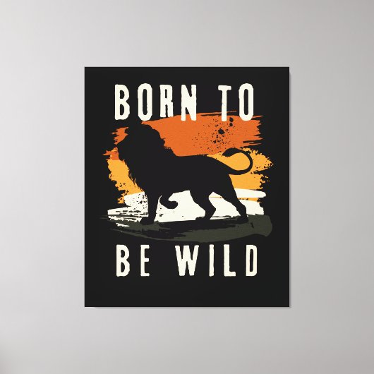 野生生まれの獅子の動物 キャンバスプリント (正面)