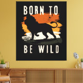 野生生まれの獅子の動物 キャンバスプリント (インサイチュ (リビング))