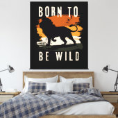 野生生まれの獅子の動物 キャンバスプリント (インサイチュ (寝室))