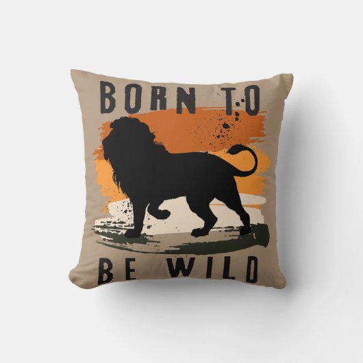 野生生まれの獅子の動物 クッション (正面)