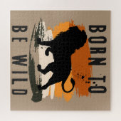 野生生まれの獅子の動物 ジグソーパズル (横)