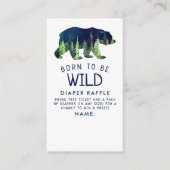 野生生まれの赤ちゃんシャワーおむつラッフル エンクロージャーカード (正面)