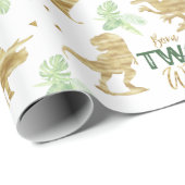 野生生まれの金エレガント恐竜 ラッピングペーパー (ロールコーナー)