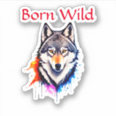 野生生まれ シール (正面)