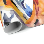 野生生物お洒落の水の色コラージュ ラッピングペーパー (ロールコーナー)