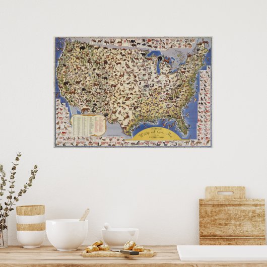 野生生物とゲーム州のマッ統一されたプ ポスター (キッチン)