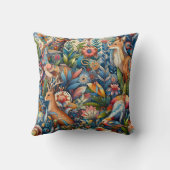 野生生物とフローラの魅惑された森のタペストリー クッション (裏面)