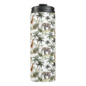 野生生物とヤシの木の熱タンブラー タンブラー (正面)