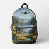 野生生物と自然 パーソナライズされた プリントバックパック (正面)