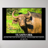 野生生物のやる気を起こさせるポスター水牛チームワーク ポスター (正面)