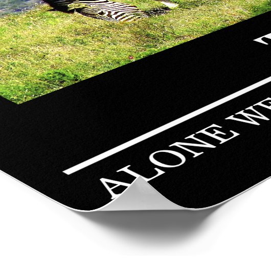 野生生物のやる気を起こさせるポスターZebra Teamwork ポスター (角)