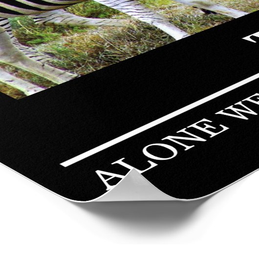 野生生物のやる気を起こさせるポスターZebra Teamwork ポスター (角)