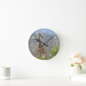 野生生物のキリンサバンナの写真 ラウンド壁時計 (ホーム)