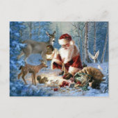 野生生物のサンタクロース シーズンポストカード (正面)