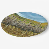 野生生物のダチョウの群れの写真 ペーパープレート (アングル)