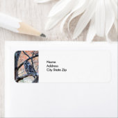 野生生物のバードフクロウの木の写真 ラベル (インサイチュ)