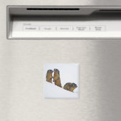 野生生物のマーモッツの雪写真 マグネット (インサイチュ (食洗機))