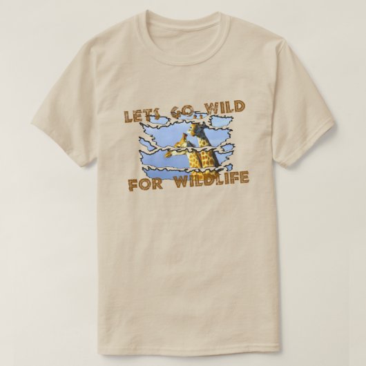 野生生物の保護のために野生に行くデザイン Tシャツ (デザイン正面)