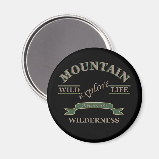 野生生物の山の荒野を探索する マグネット (正面/裏面)