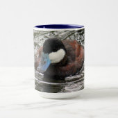 野生生物の赤いダックの写真 マグカップ (中央)