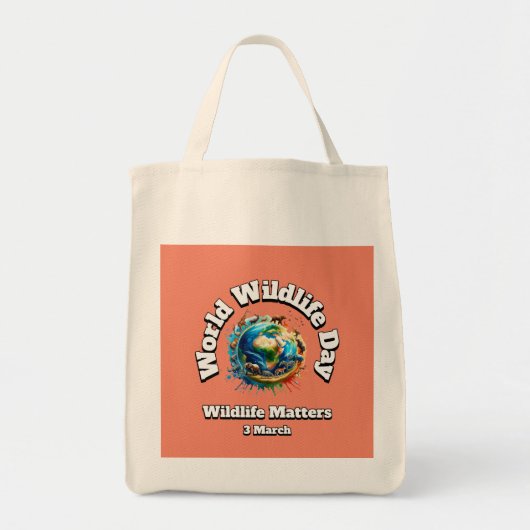野生生物は重要だ。世界野生生物の日(WWD) トートバッグ (正面)