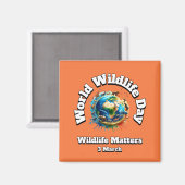 野生生物は重要だ。世界野生生物の日(WWD) マグネット (正面/裏面)