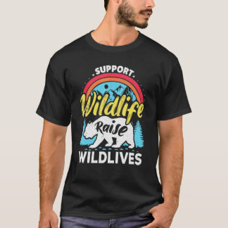 野生生物をサポート 野の子育て 少年たち 母と父 クマ Tシャツ