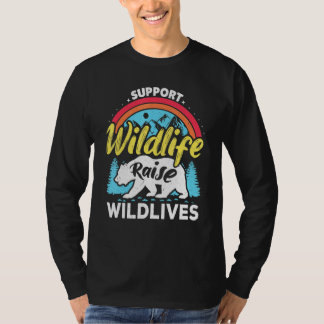 野生生物をサポート 野の子育て 少年たち 母と父 クマ Tシャツ
