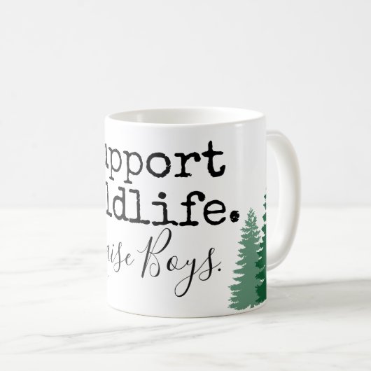 野生生物を支え少年を育てる コーヒーマグカップ (正面右)