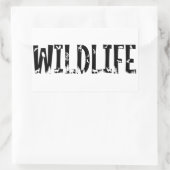 野生生物アウトドア動物自然林タイポグラフィ 長方形シール (バッグ)