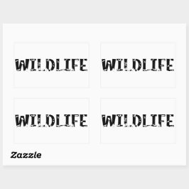 野生生物アウトドア動物自然林タイポグラフィ 長方形シール