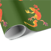 野生生物エコゲッコトカゲ爬虫類 ラッピングペーパー (ロールコーナー)