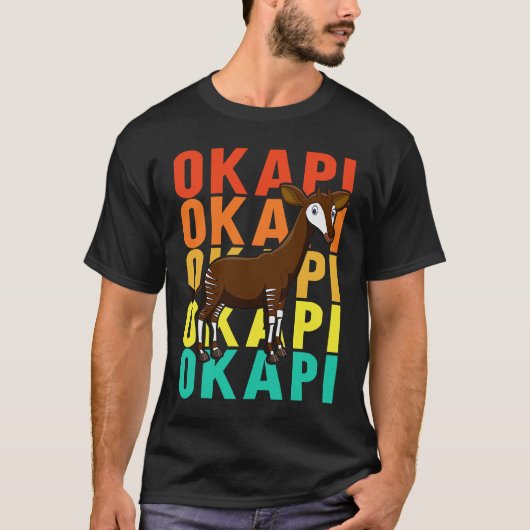 野生生物オカピ Tシャツ (正面)