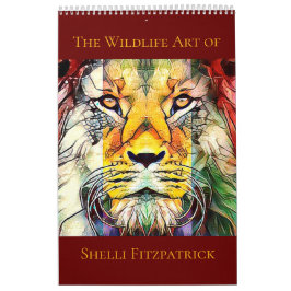 野生生物カラフルのデジタル動物ポップ・アートの芸術 カレンダー