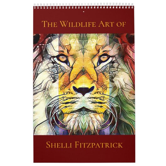 野生生物カラフルのデジタル動物ポップ・アートの芸術 カレンダー (カバー)