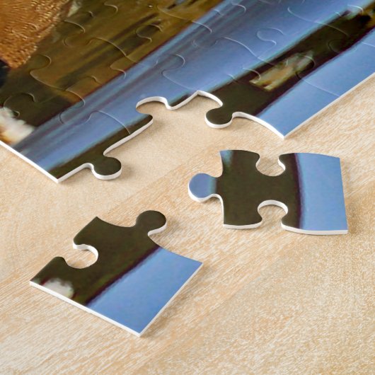 野生生物カラフルの木のアヒル青い水写真 ジグソーパズル (側面)