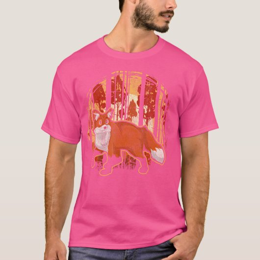 野生生物キツネ森林動物ガールズボーイズ自然キツネ Tシャツ (正面)
