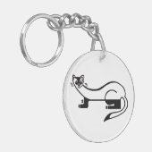 野生生物クール – 黒足型FERRET -自然- キーホルダー (正面左)