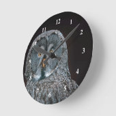 野生生物グ素晴らしレーフクロウ写真 ラウンド壁時計 (傾斜)